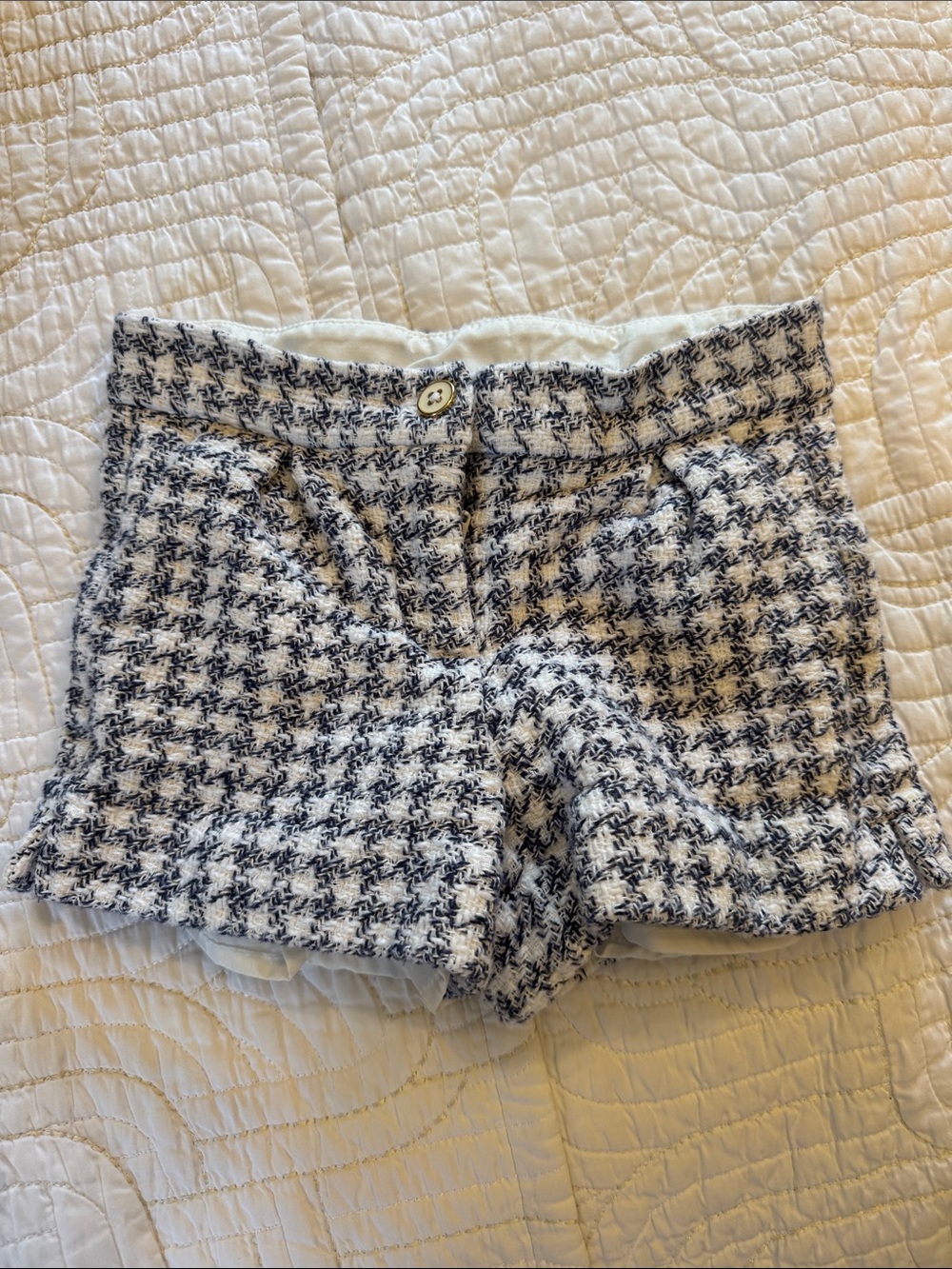 Janie and Jack Black & White Tweed Houndstooth Shorts